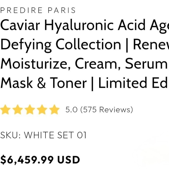 NIB Predire Paris Caviar Hyaluronic Acid Age-Defying 6 Piece Collection - Picture 2 of 2